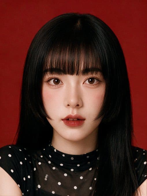 品牌模特的紅底肖像