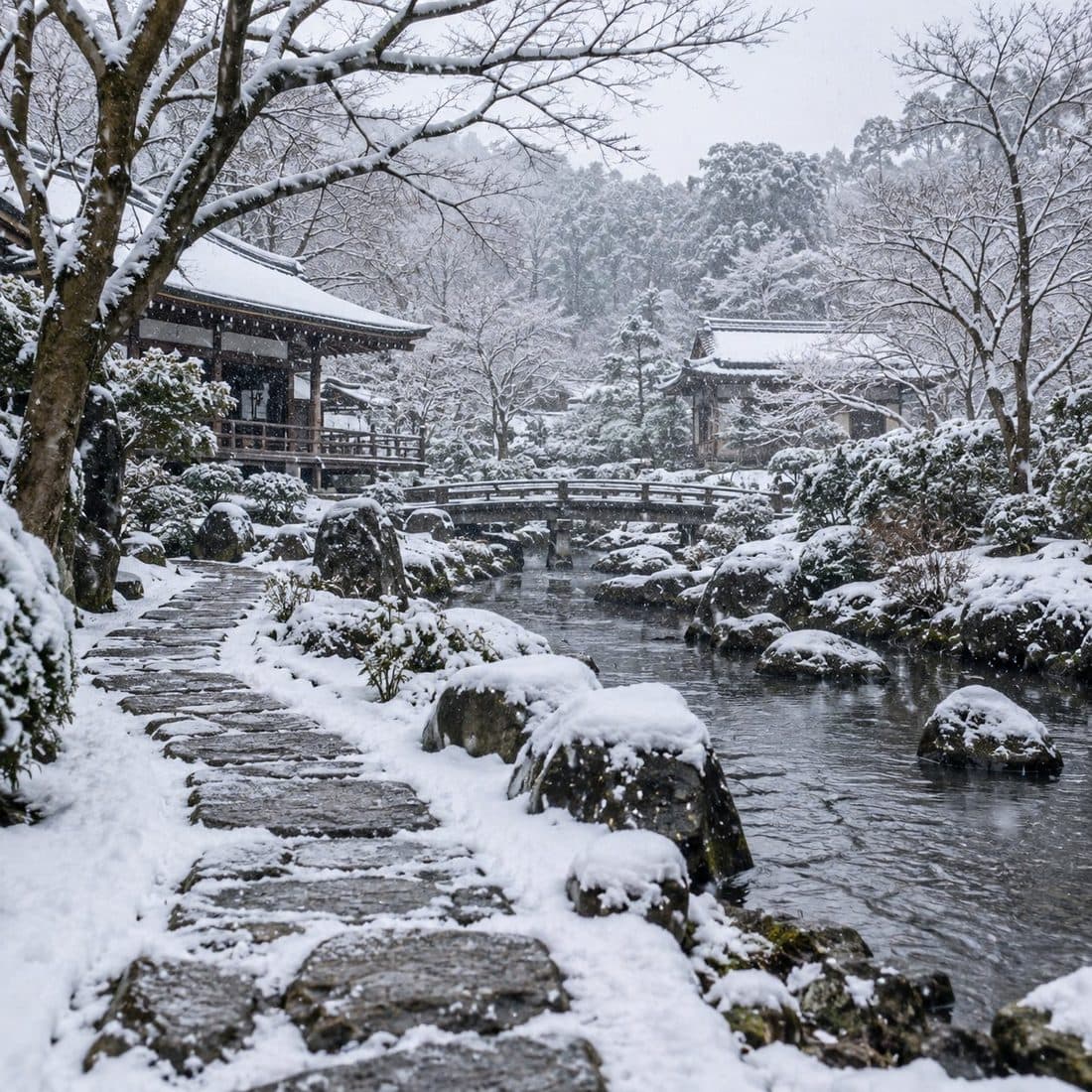 冬天的庭園小徑